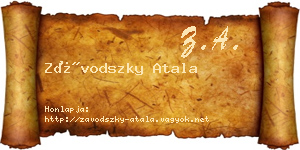 Závodszky Atala névjegykártya